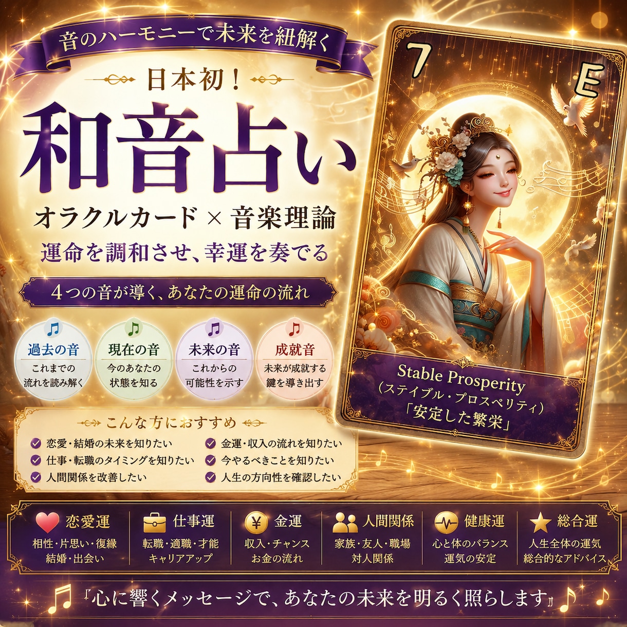 日本初・和音占いであなたの未来を音で読み解きます 和音占いオラクルカード（36枚）で鑑定します イメージ1