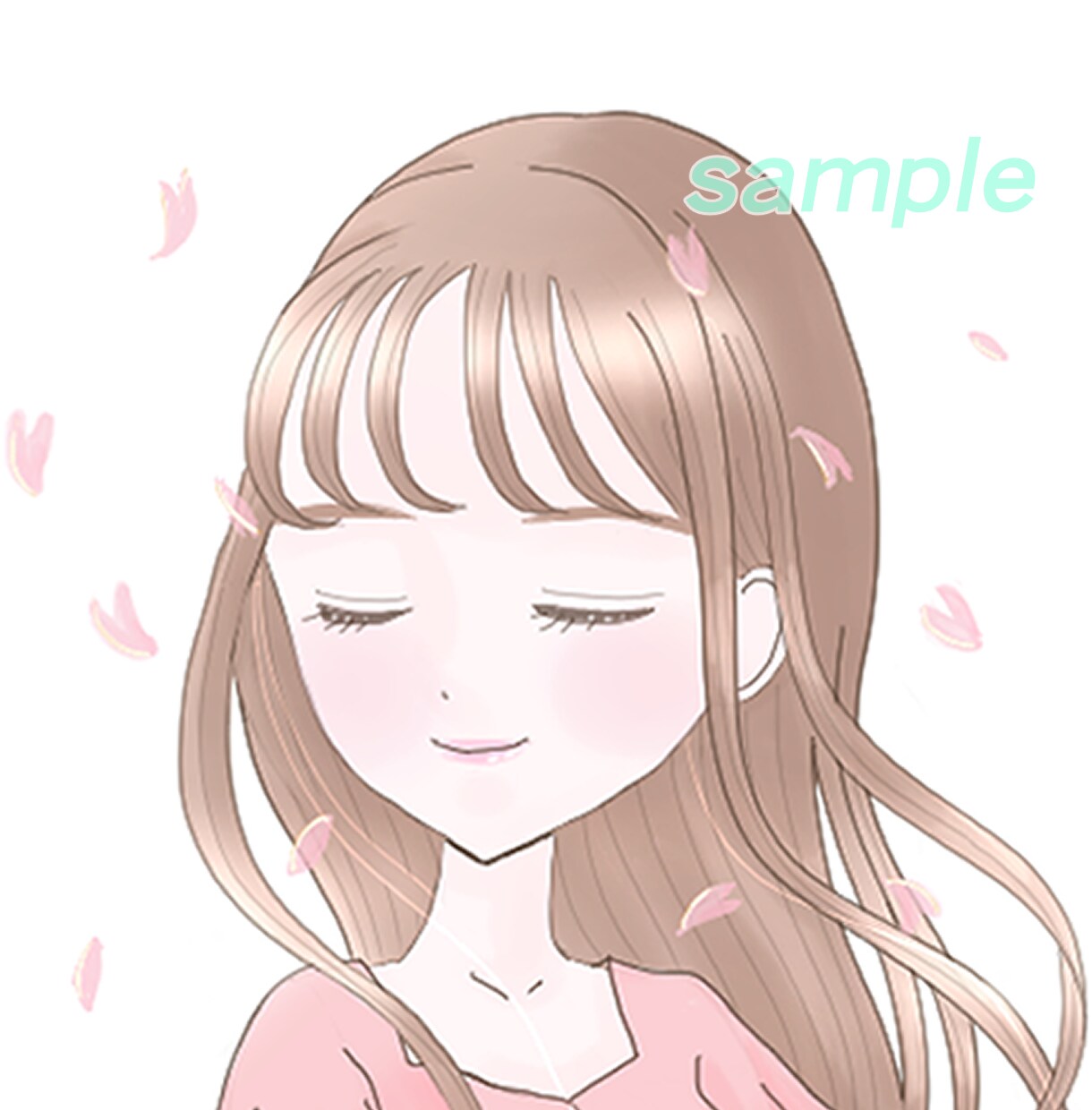 ふんわり優しい、透明感のあるイラスト描きます 大人の女性におすすめのアイコン イメージ6