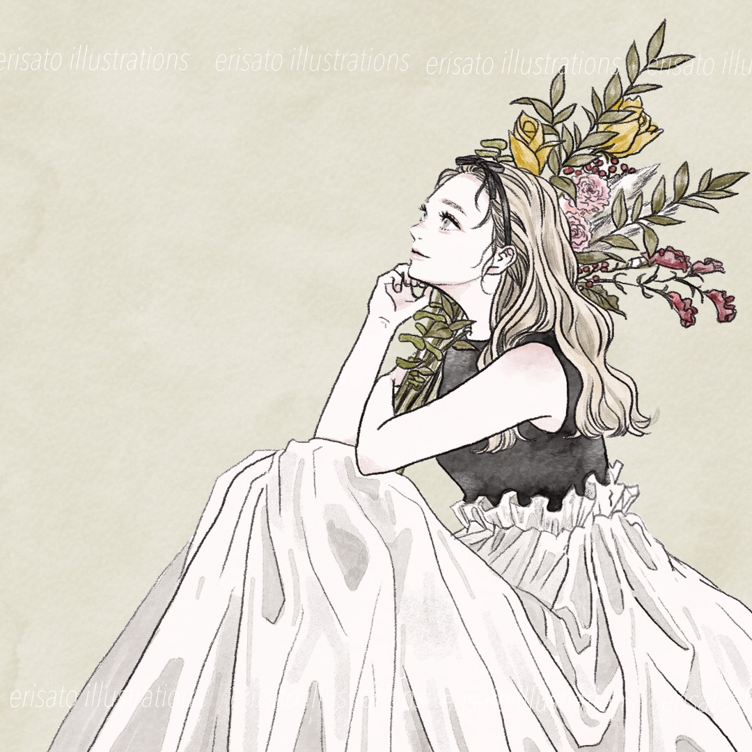 水彩風イラストおしゃれなSNSアイコンお描きします SNSアイコンにもオススメ！繊細なタッチで描く女性イラスト イメージ3