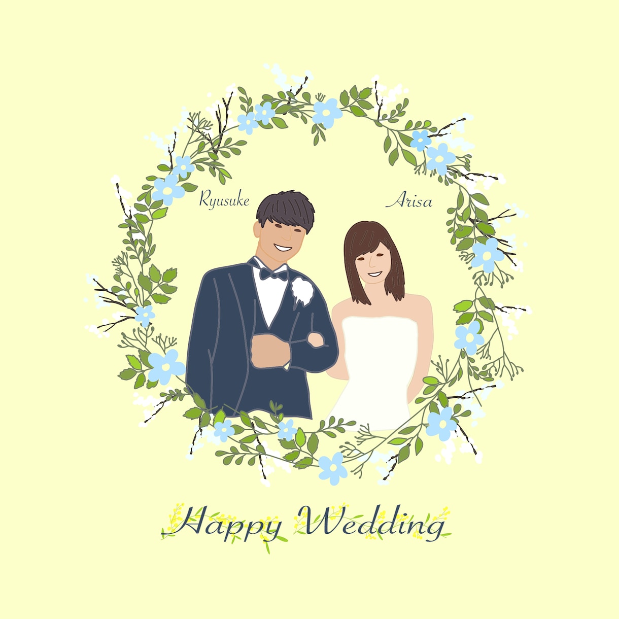 結婚祝いにウェディングイラスト制作します 写真立てに飾れ、プレゼントに最適なウェディングイラスト！！ イメージ2