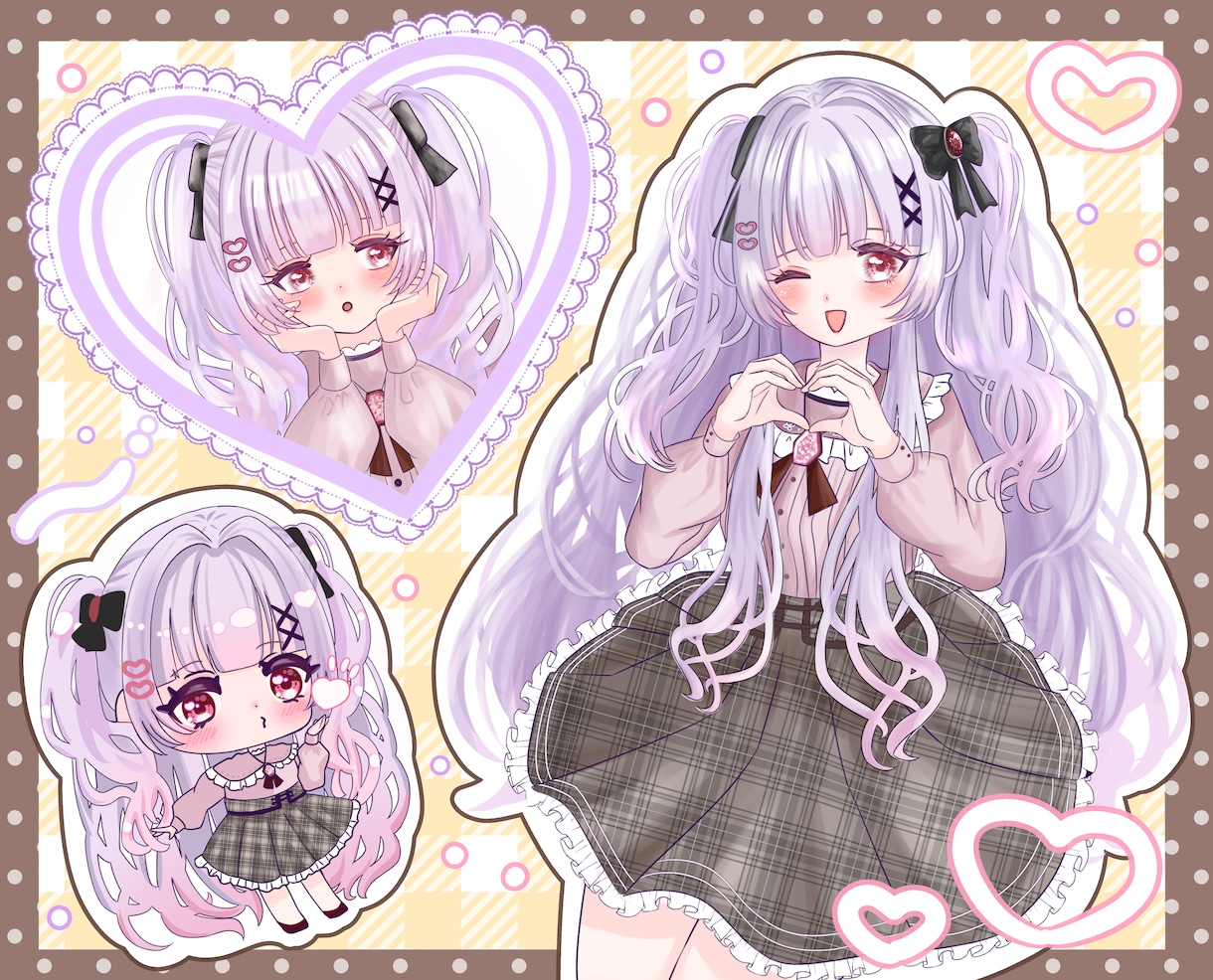 可愛い詰め込みイラストお描きします 可愛いをギュッと一枚に詰めた詰め込みイラストをお描きします！ イメージ1