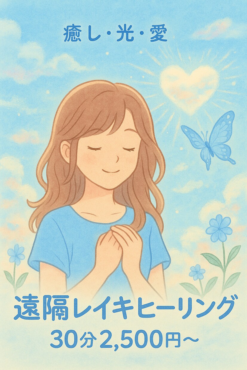 遠隔レイキヒーリング＆一言メッセージお届けします 疲れた心と体に。優しいレイキの光で癒しと愛を届けます。 イメージ1