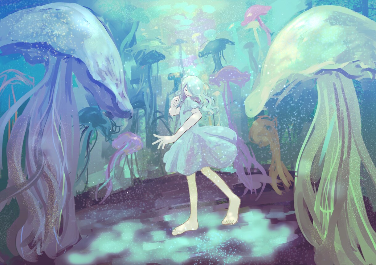 VOCALOIDオリジナル曲用の一枚絵描きます 雰囲気に合わせたイラストを描きます イメージ3