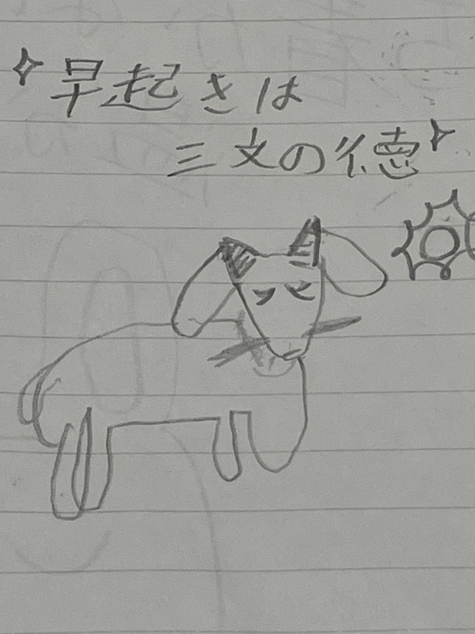 ヤギとウサギとカエルで気持ちを描きます 鉛筆でヤギとウサギとカエルで昨日思ったことを綴ります。 イメージ1