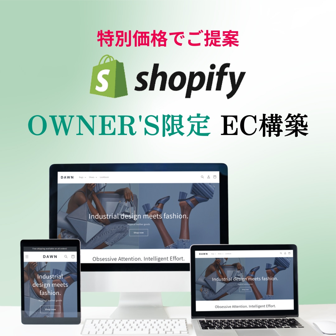 Shopifyのショップ構築請け負います OWNER'S限定プランです。お好みでお選びください。 イメージ1