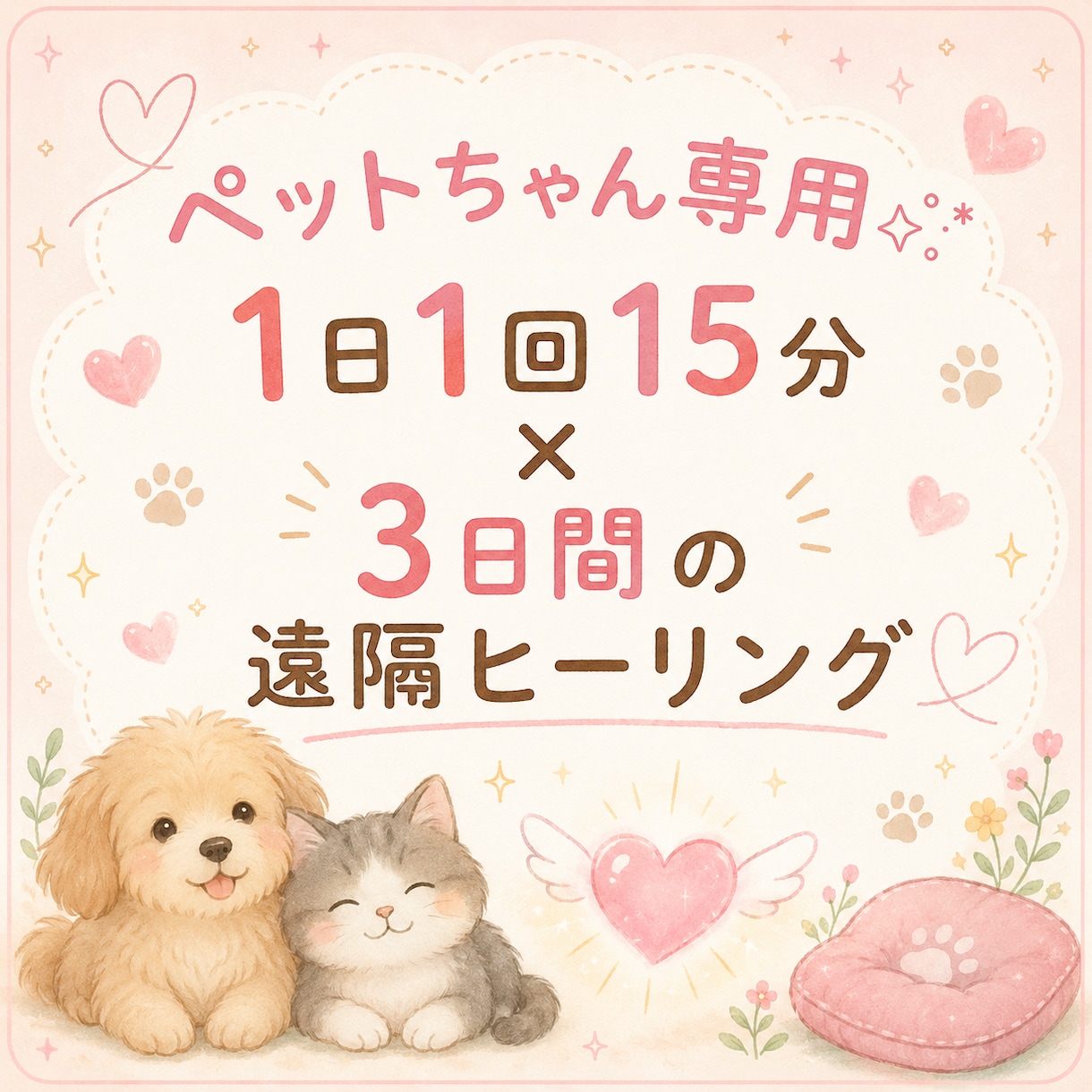 ペット専用1日1回15分×3日遠隔ヒーリングします やさしく届く、ペット遠隔ヒーリング イメージ1