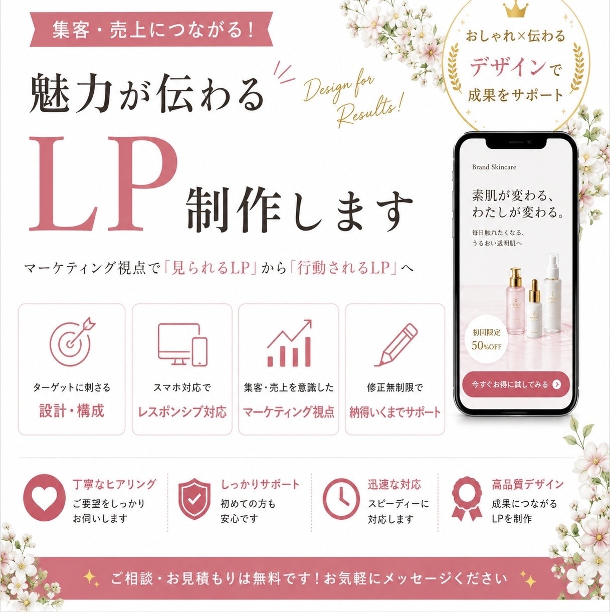 マーケティング視点で集客につながるLPを制作します あなたの商品・サービスの魅力を最大限に引き出します。 イメージ1