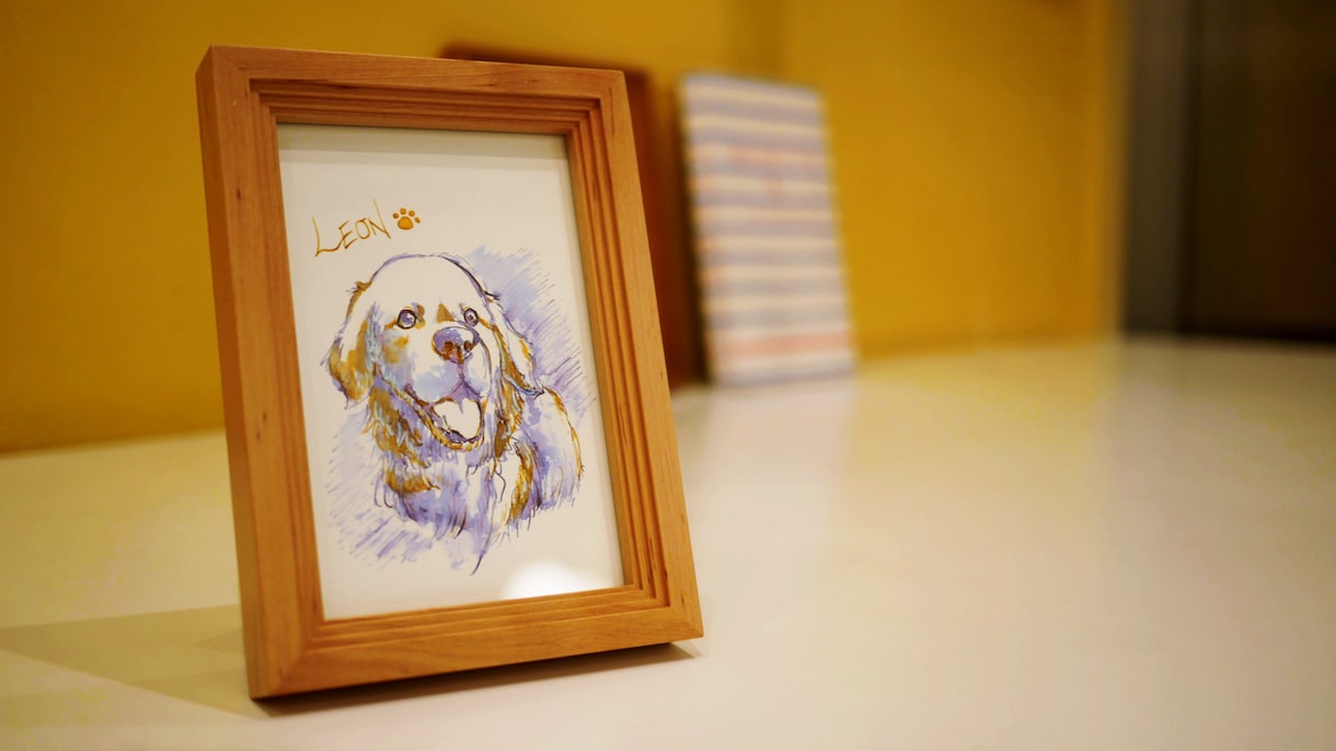 万年筆でペットの似顔絵を手描きします インク水彩ならではの「にじみ」を活かした似顔絵 イメージ5