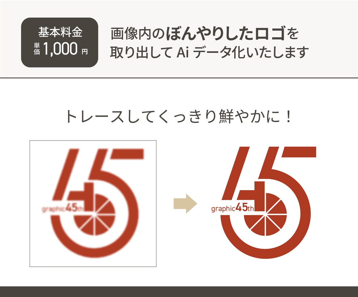 画像をトレースしてAiデータ化します お持ちの画像を丁寧にデータ化！ イメージ3