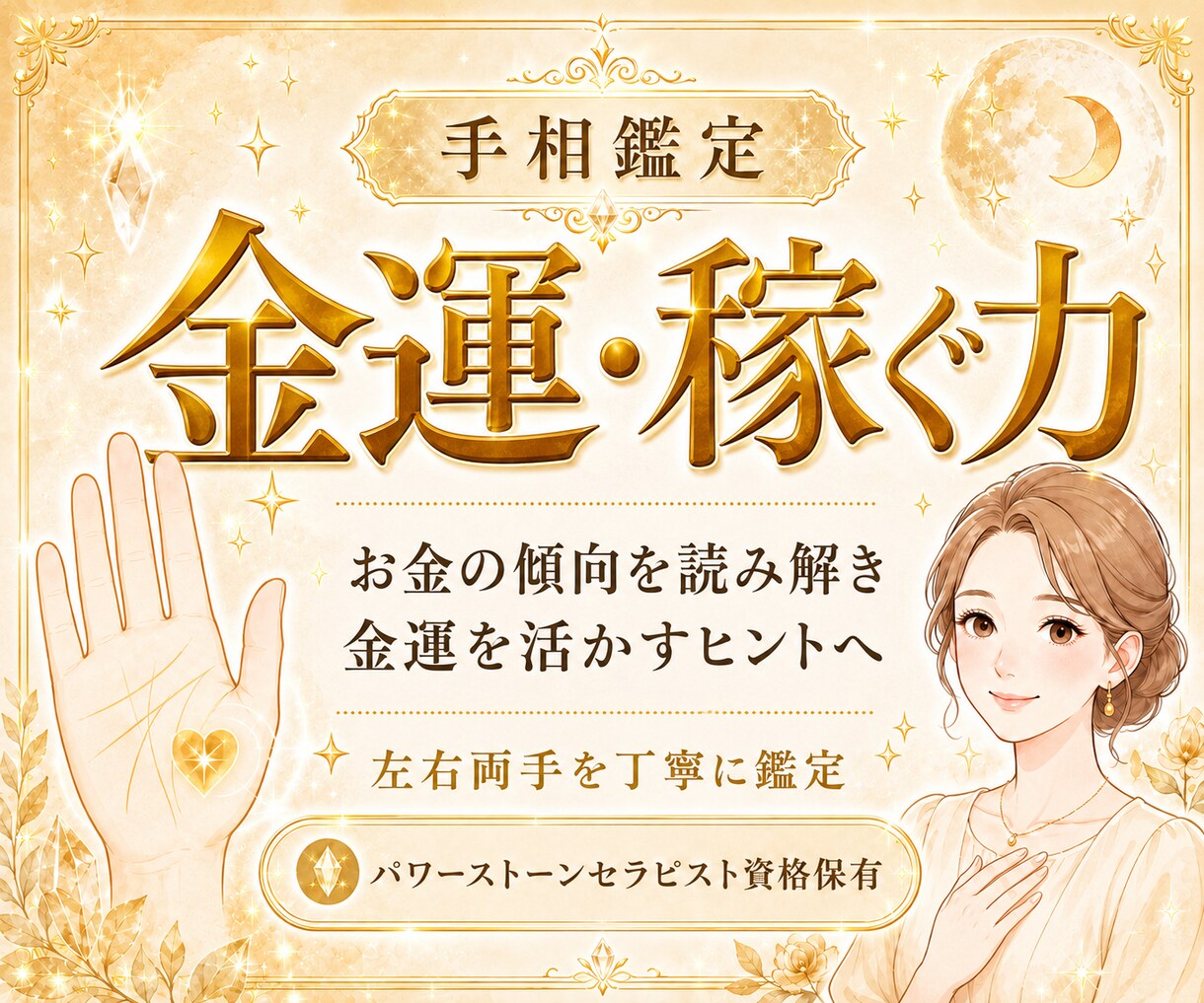 24h納品＊手相で金運・貴方に合う稼ぎ方鑑定します 稼ぐ力とお金の傾向を読み解き、金運を活かすコツをお伝えします イメージ1