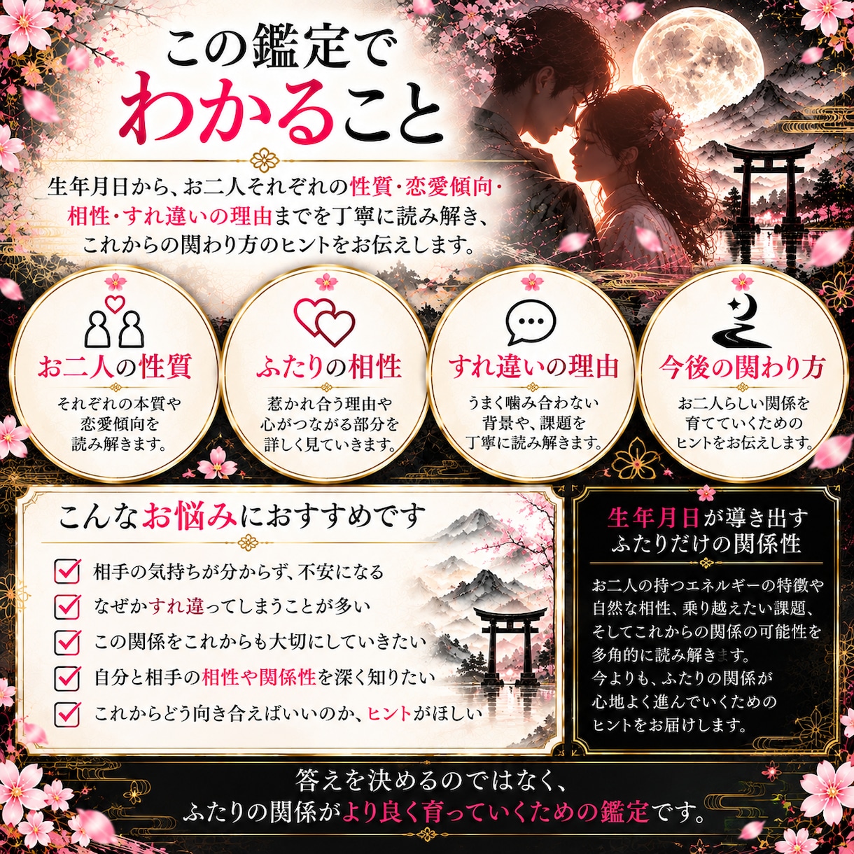 四柱推命でふたりの相性・関係性を詳しく鑑定します 好きなのになぜすれ違う？ふたりの相性と関係を読み解きます イメージ2