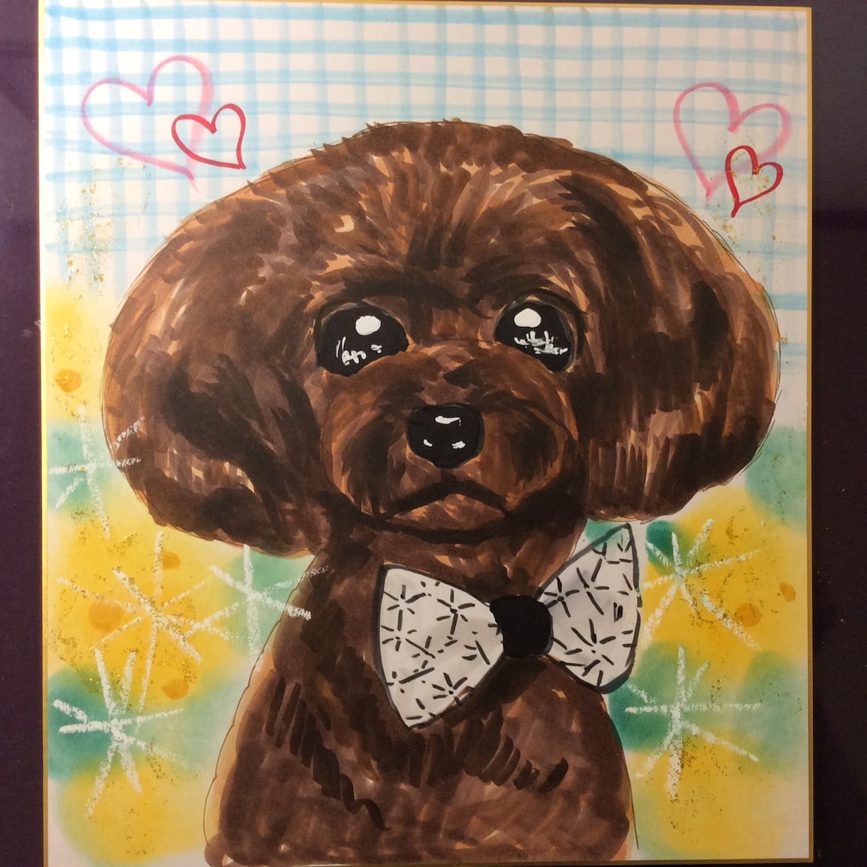 プロ似顔絵師がペット・動物のイラストお描きします 色紙にワンちゃんや猫ちゃんをちょいリアルめで可愛く描きます！ イメージ4