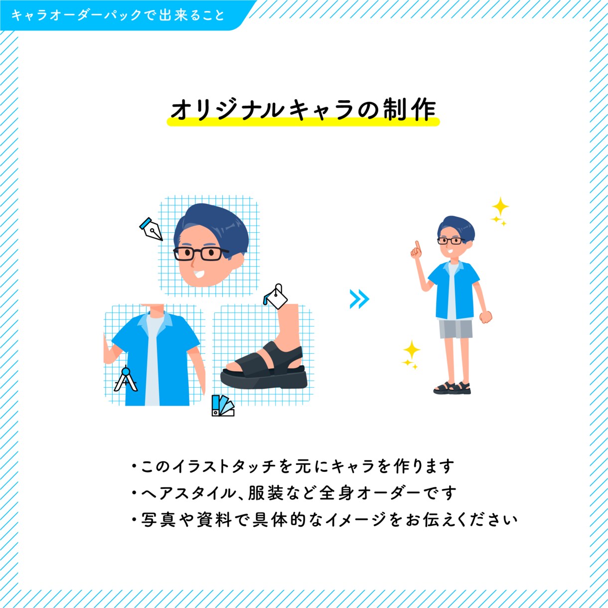 キャライラスト（等身高めタイプ）を制作します 差分ポーズ300体で20,000円！解説動画やブログに イメージ3