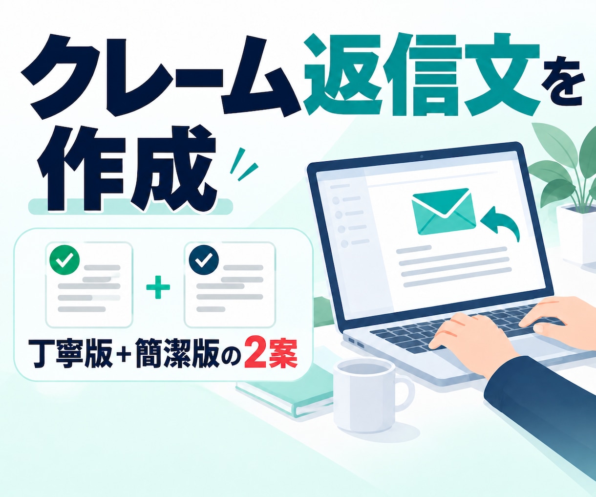 ネットショップのクレーム対応・返信文を作成します 面倒な文章作成、丁寧な一次返信を2案作成 イメージ1
