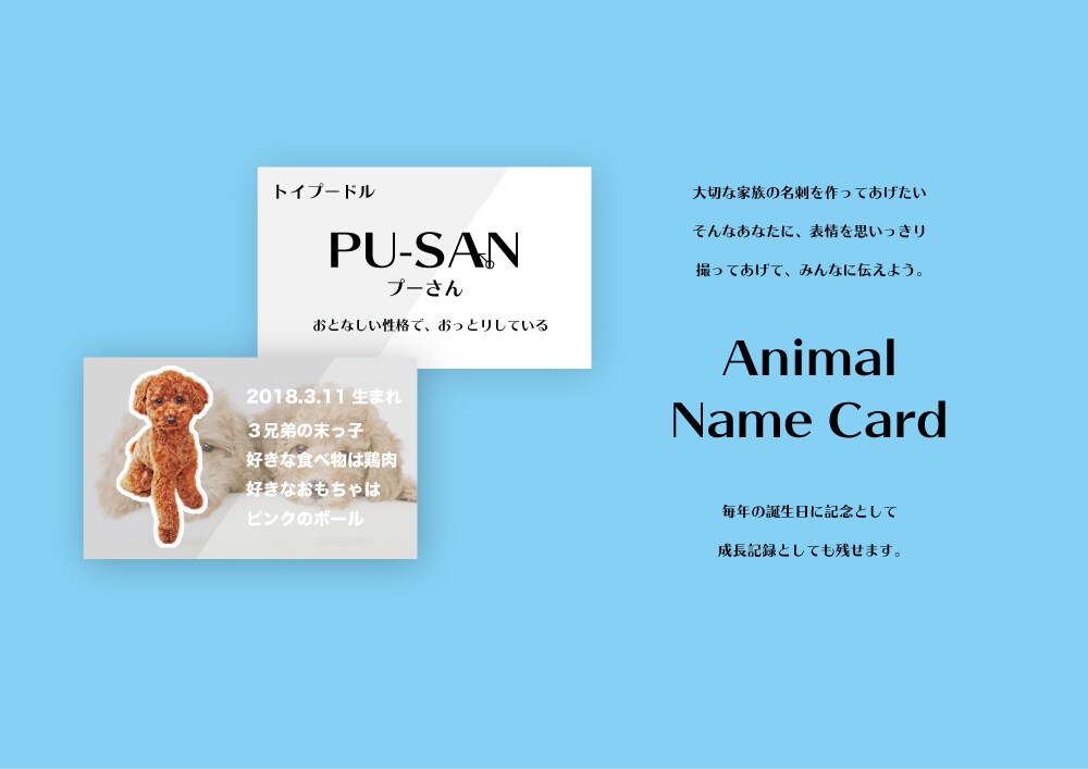 プロがペット用名刺カードデザインします 大切なペットの名刺、バースデーカードデザインします。 イメージ3