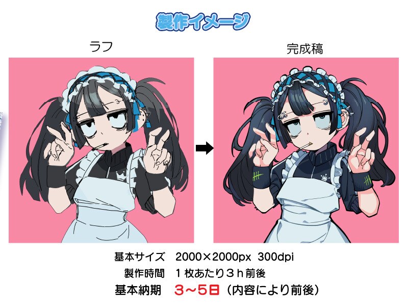 最短3日納品　サブカル系女子イラスト描きます ダークでかっこかわいいあなただけのキャラクターをご提供 イメージ5