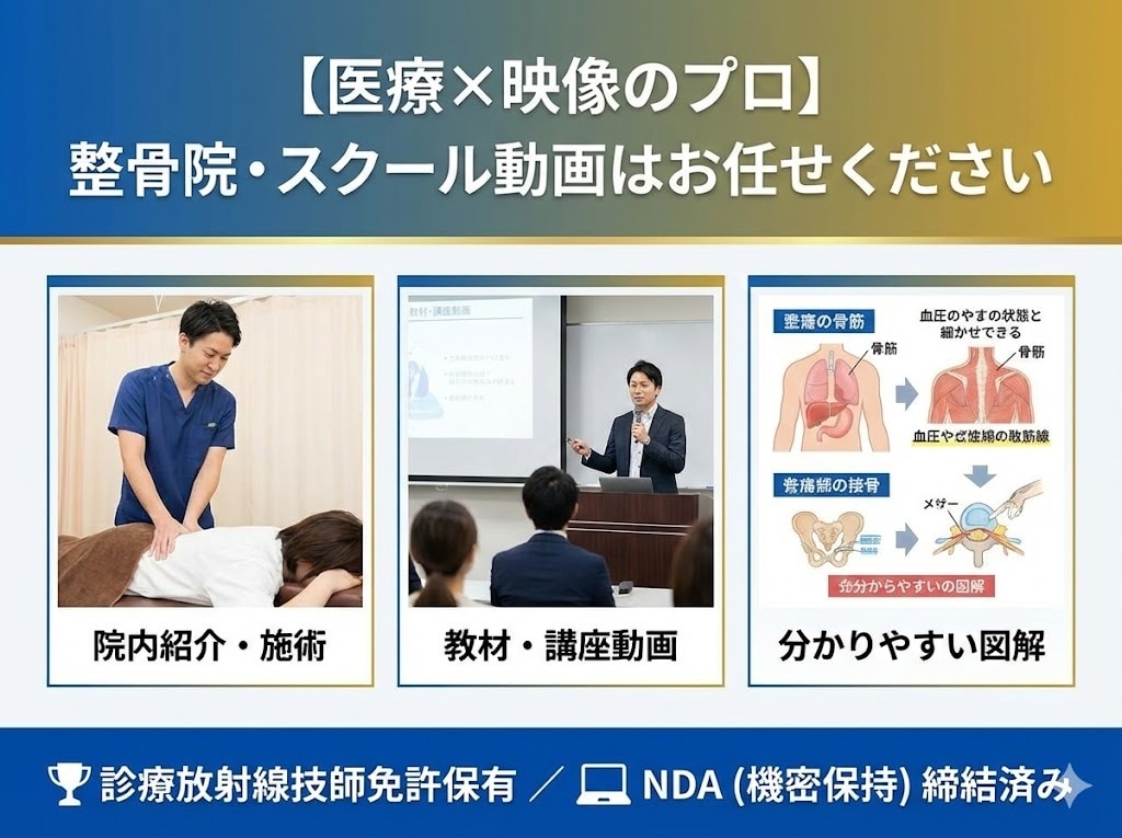 放射線技師が医療・整骨院専門で動画編集します 専門用語も丸投げOK！現役技師が信頼の動画を制作します イメージ3