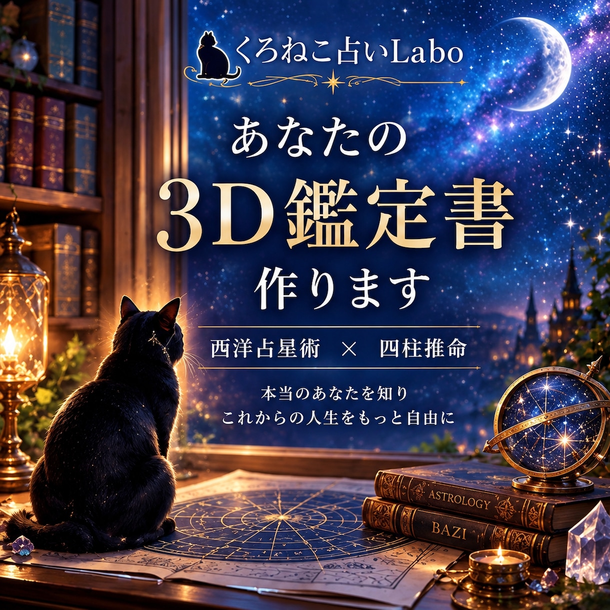 あなたの【３Ｄ鑑定書】作ります 四柱推命×西洋占星術2つの視点であなたを立体的に読み解きます イメージ1