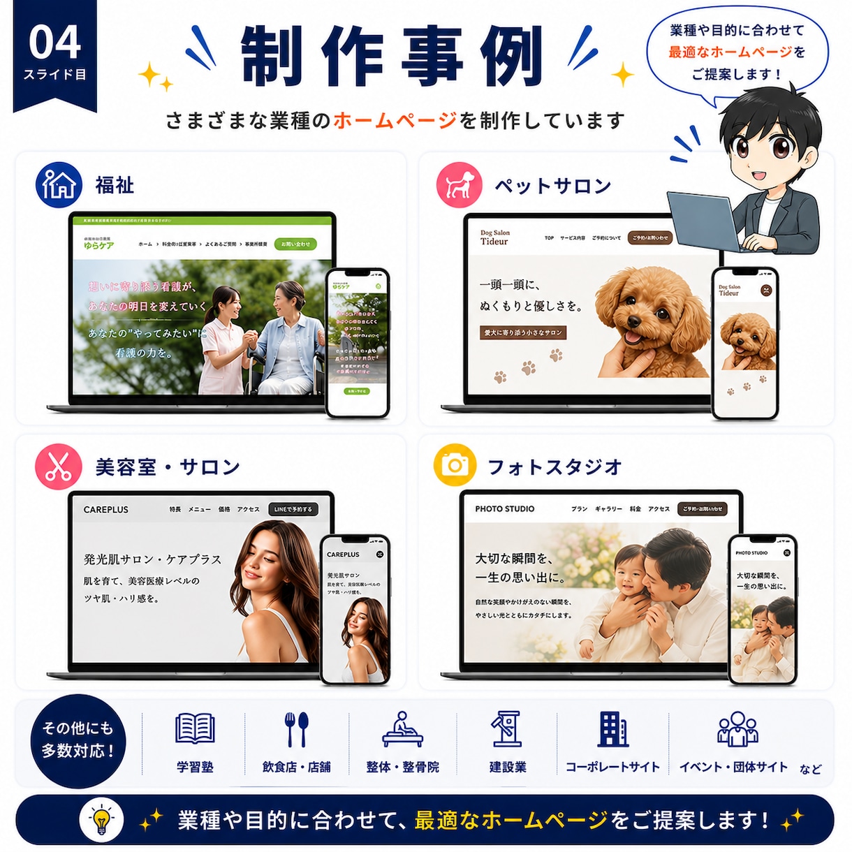 自分で編集・更新できるホームページを制作します 制作実績1000件超！WordPressで本格HP制作 イメージ4