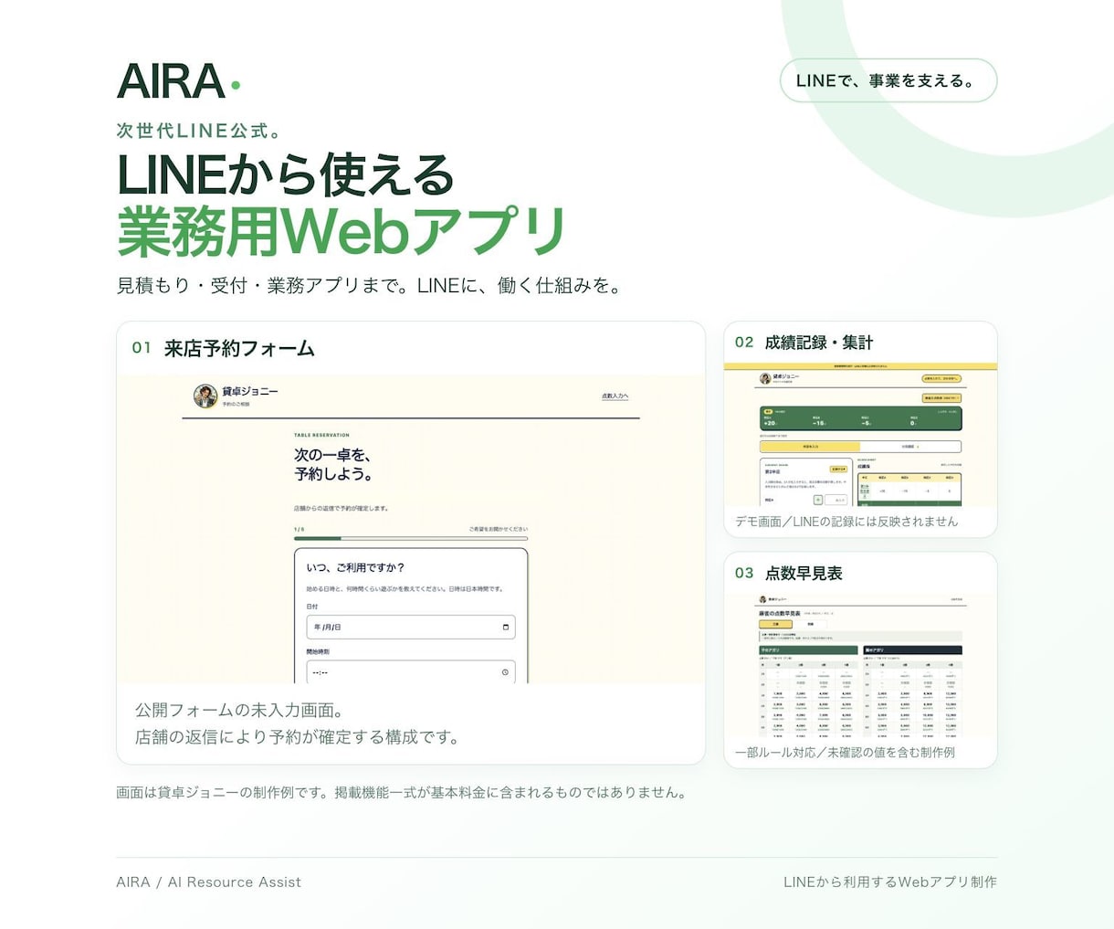 LINEから使える業務用Webアプリを作ります 次世代LINE公式。1業務・最大3画面のアプリ イメージ1