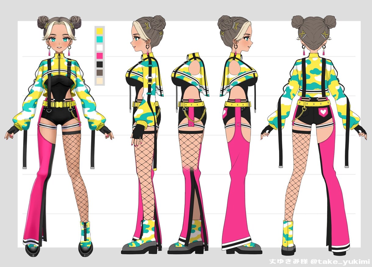 Vtuberの立ち絵を制作をします Vtuberのキャラクターデザイン(パーツ分け込み) イメージ3
