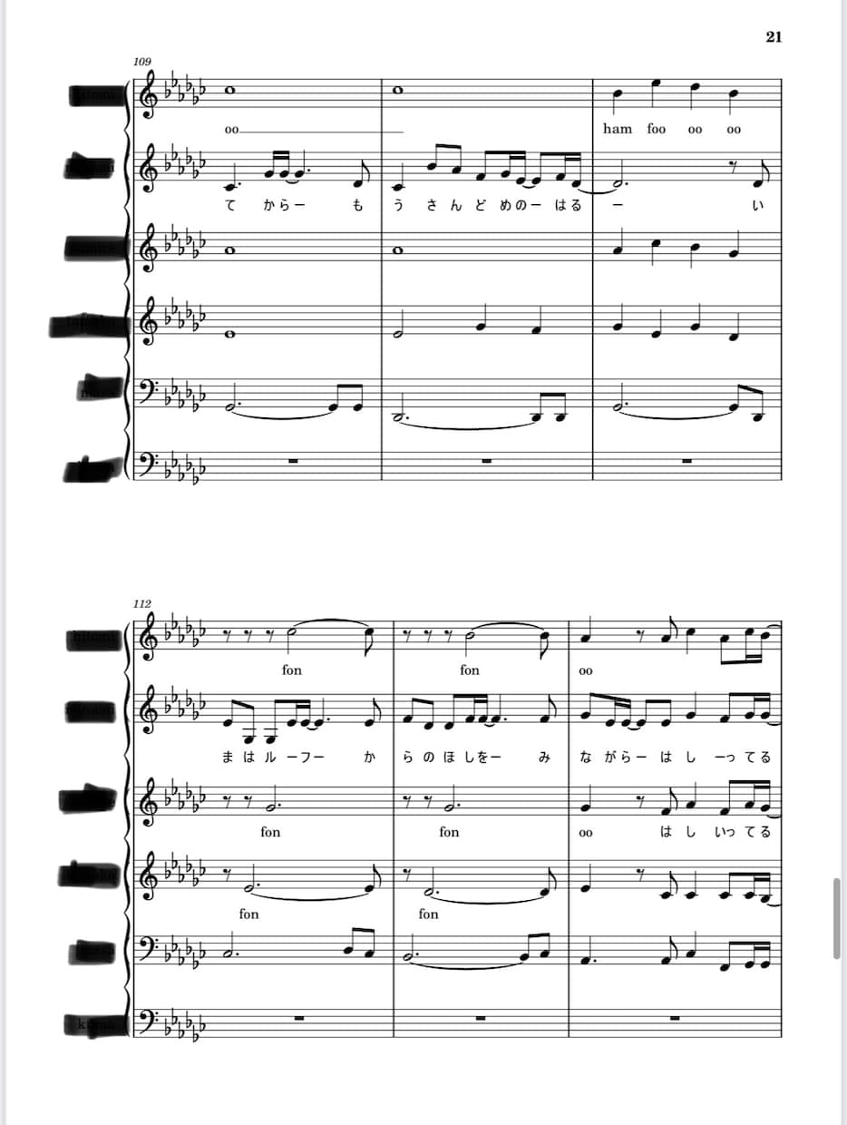 アカペラのアレンジを承ります バラードやミドルテンポの曲のアレンジが得意です♪ イメージ6