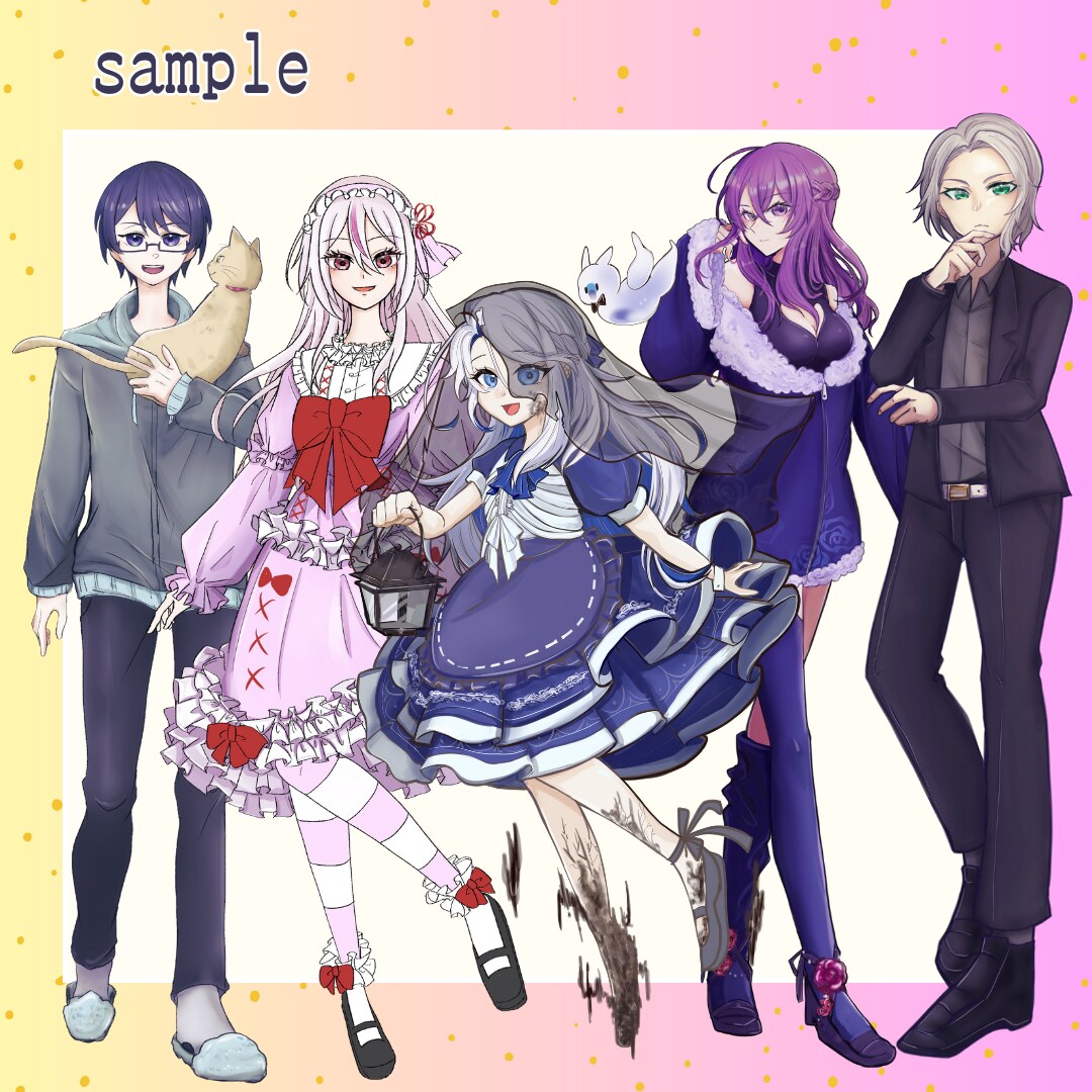 6名様限定★商用込★表情豊かで元気な立ち絵描きます ★お得なセット有  ★明るく可愛いイラストが得意です。 イメージ7