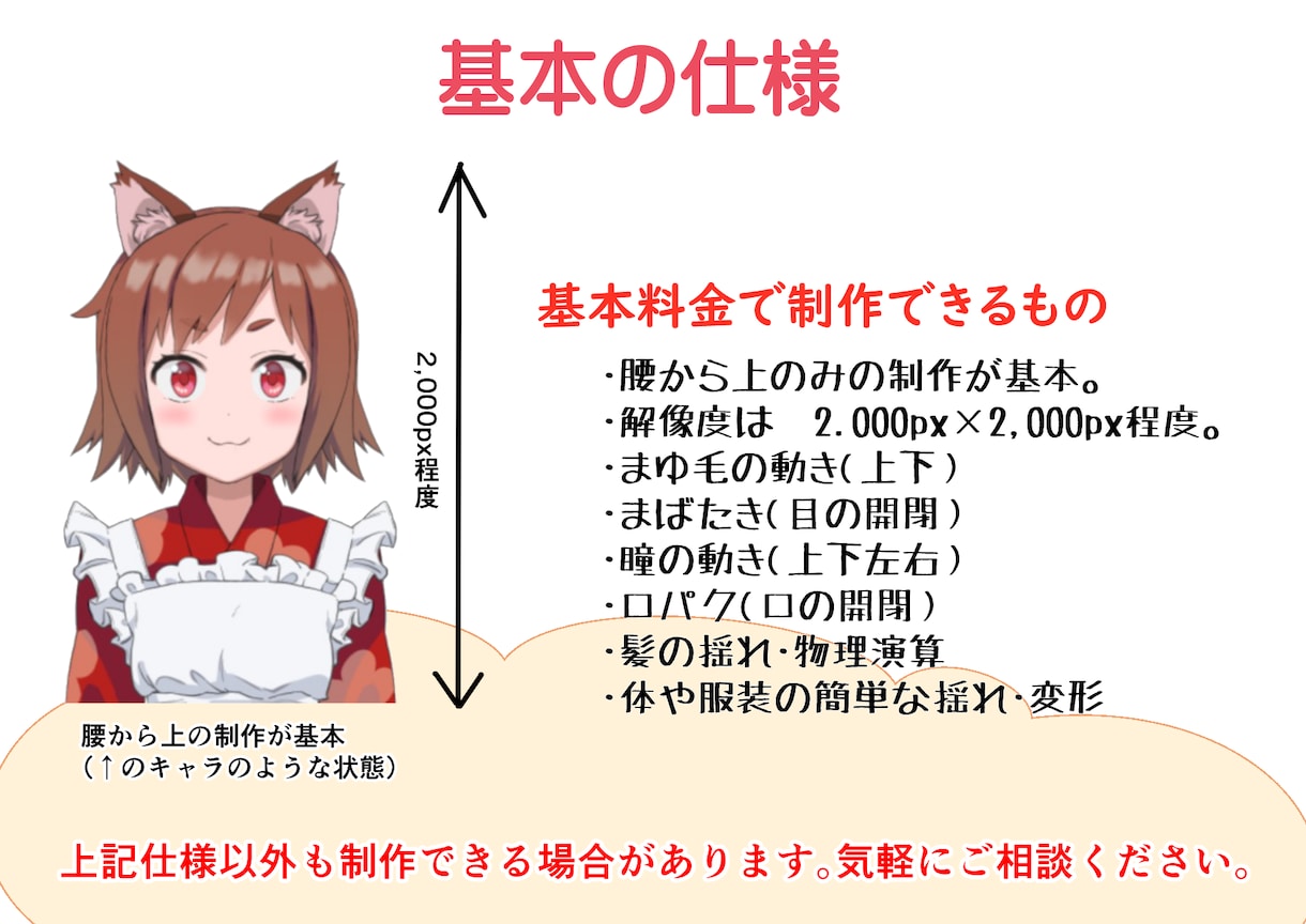 facerig対応Live2Dモデル制作します Vtuberデビューを応援！バ美肉用素材作ります イメージ2