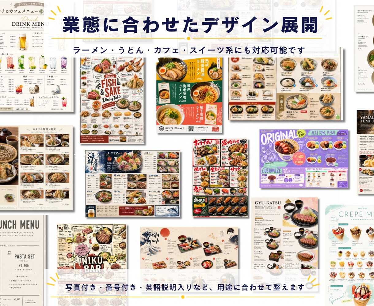 飲食店向け英語メニュー外国人対応メニュー作成します 英語化＋食材表示＋注文しやすいデザインに対応 イメージ9