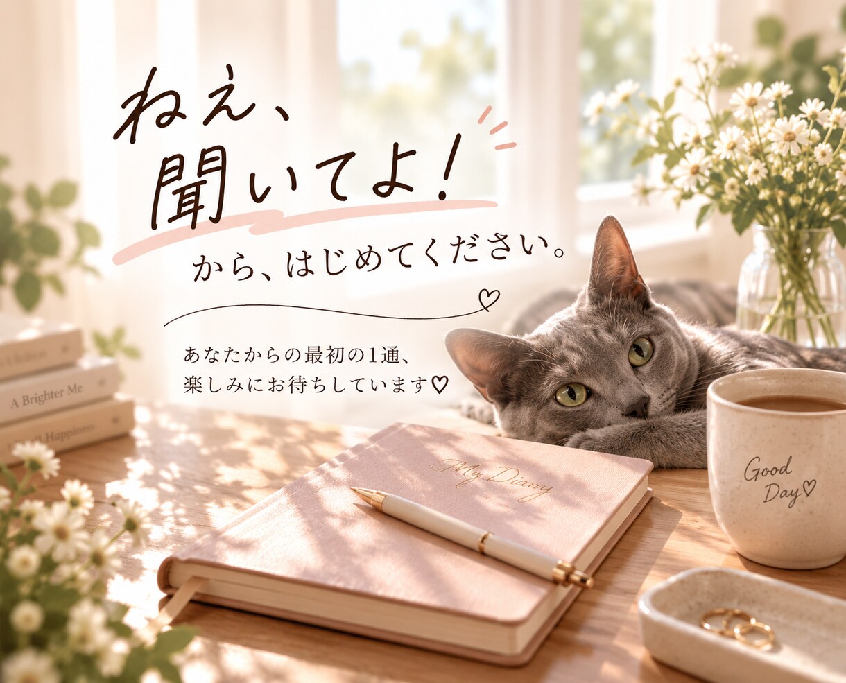 言いたいことなんでも！3日間交換日記でお聴きします 自分のペースでゆったり。ふたりだけの交換日記でおしゃべり♪ イメージ6