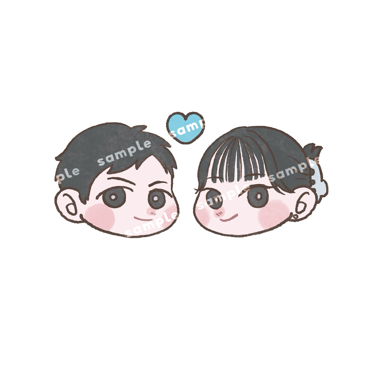 ゆるカップル•家族の似顔絵イラストを描きます ゆるっとかわいいイラストで大切な思い出のお手伝いをします。 イメージ1