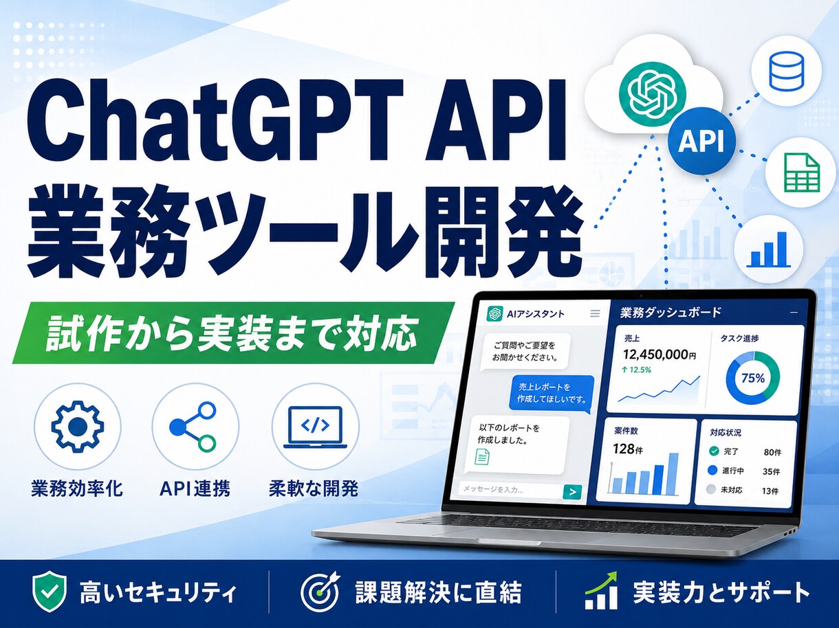 ChatGPT APIツールを開発します 業務用AIツールを試作から実装 イメージ1