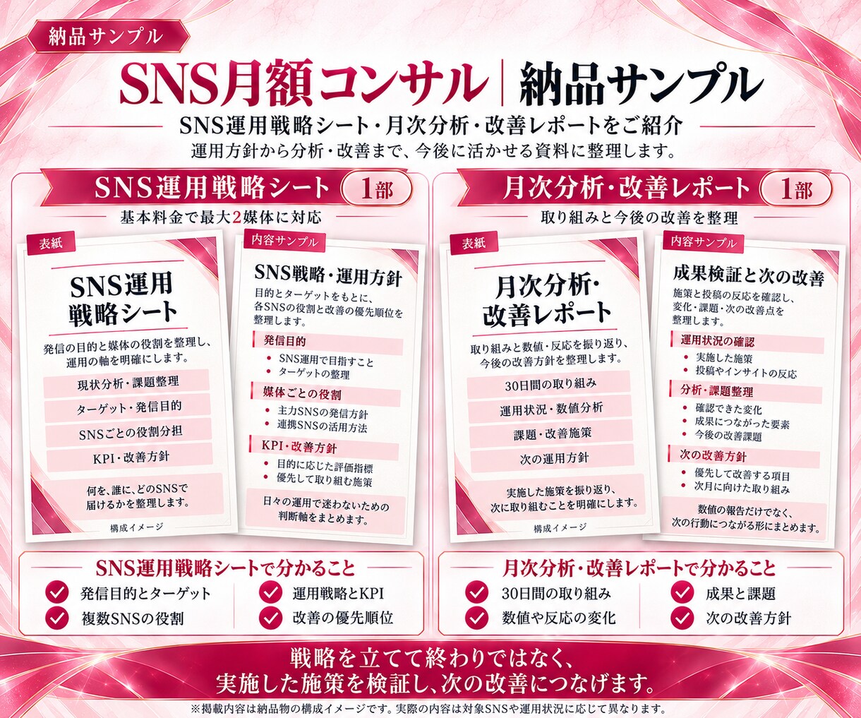 SNSの戦略・分析・改善を月額コンサルします 30日間SNS戦略支援｜最大2媒体・相談2回・分析レポート付 イメージ3