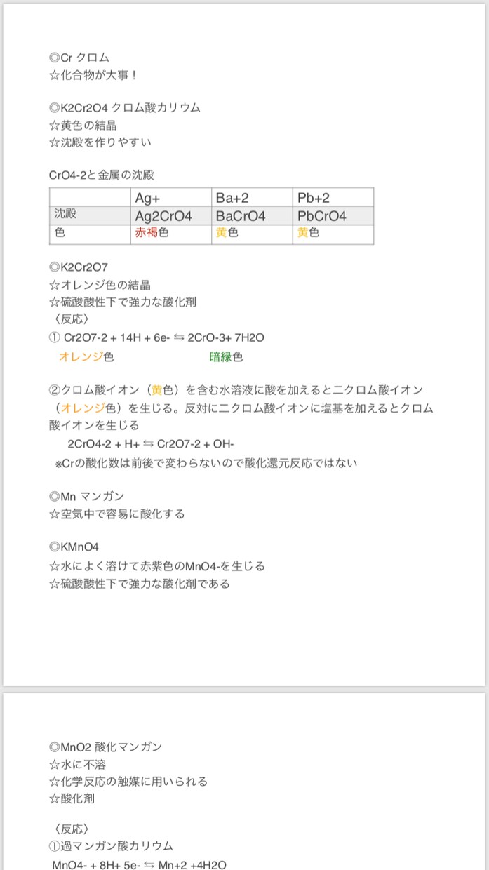 無機化学のまとめプリントを送ります 暗記は効率よく勉強しましょう。 イメージ1