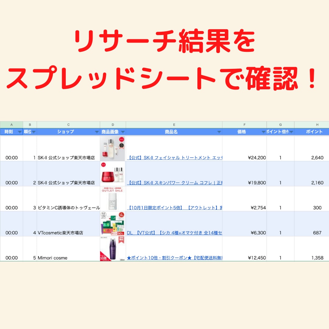 楽天ポイントせどり自動リサーチツールを販売します リサーチの自動化！リサーチ時間を短縮しましょう！ イメージ2