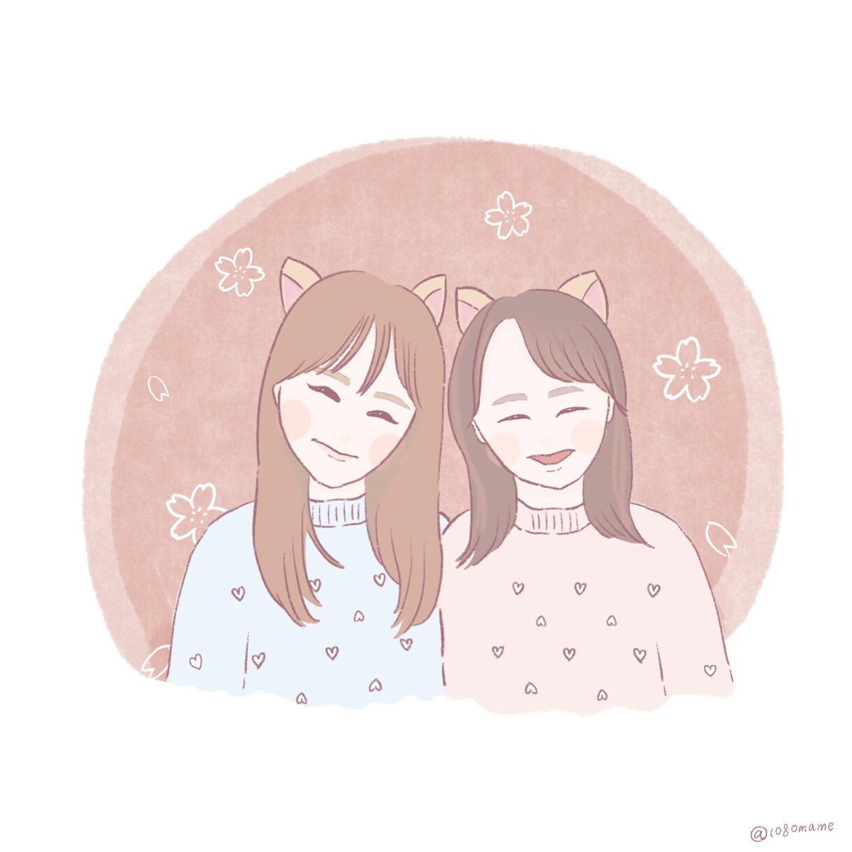 デジタル手描き！やさしい似顔絵イラスト描きます 〜ご家族、カップル、親子、ペットも！にこにこ似顔絵〜 イメージ2