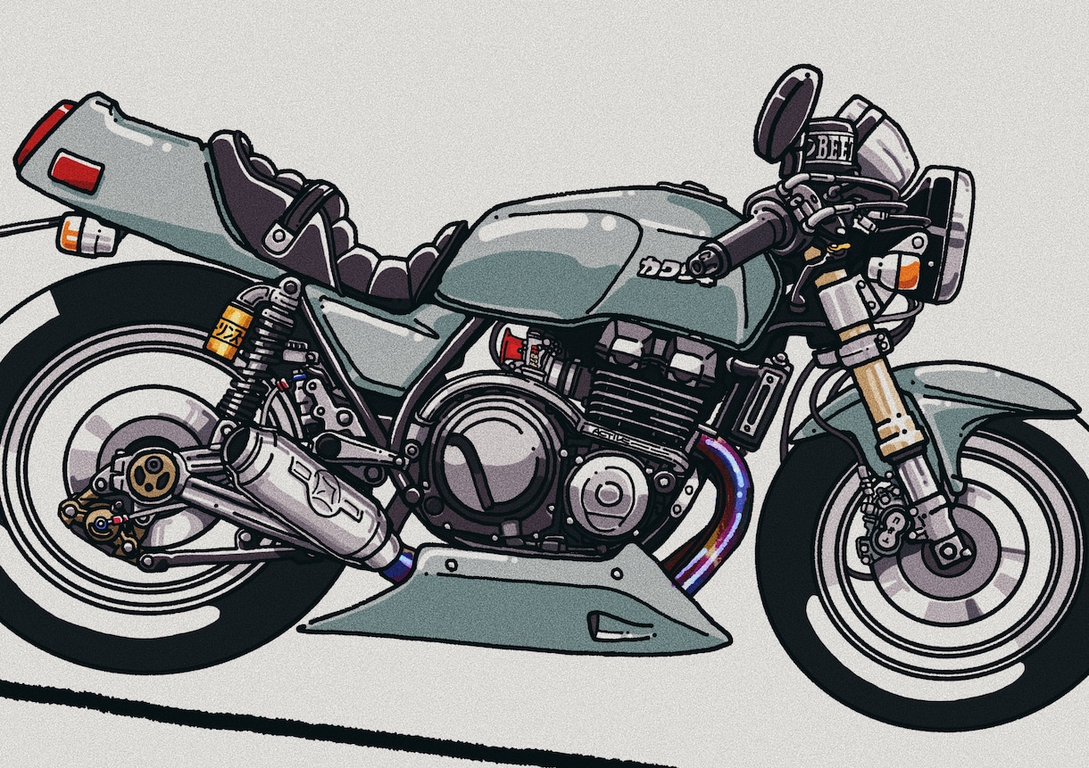 愛車のバイク、デフォルメイラストにします レトロポップでかわいい雰囲気！ イメージ10