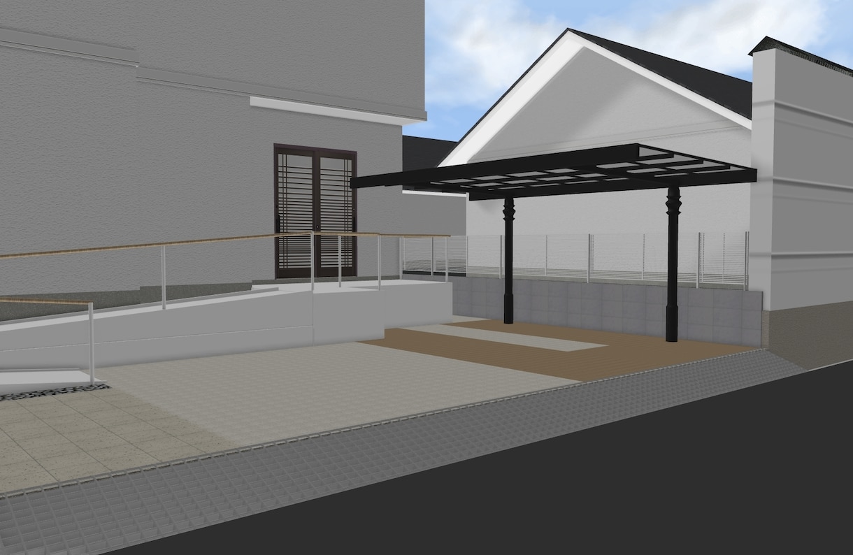 効果抜群！戸建や店舗の外構３Dパースを作成します スマホで自由自在に見られる３D！修正無制限で納得いくまで！ イメージ7