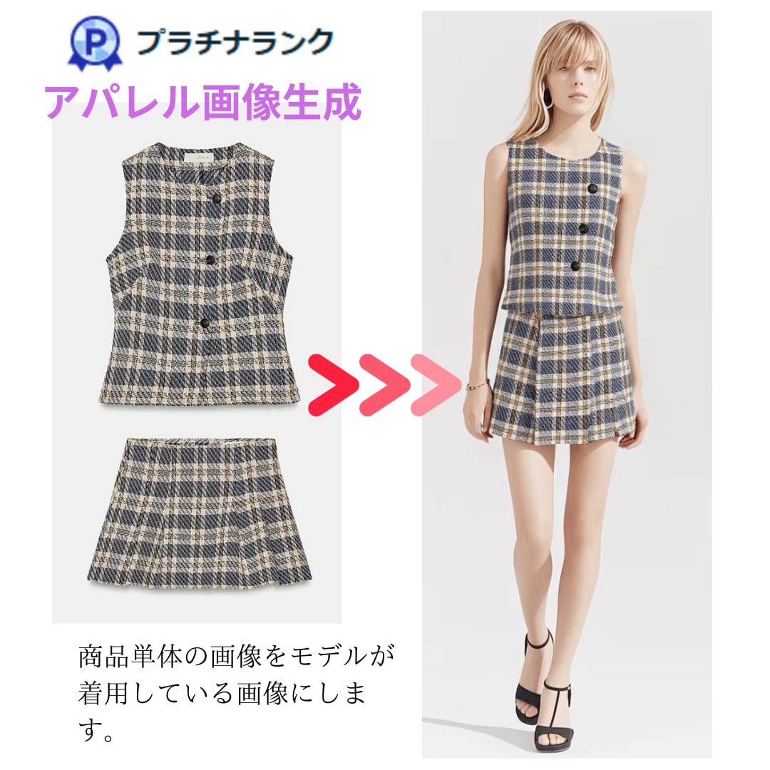 即日対応！AIでモデル着用イメージ画像制作します ＼ モデル撮影不要！AIで“売れる商品画像”を作成 ／ イメージ1