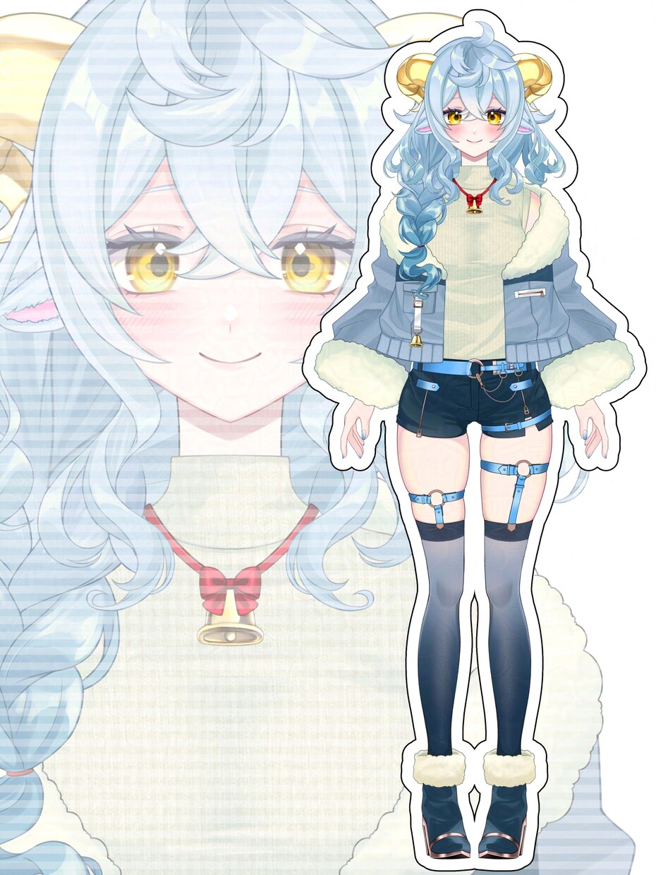Vtuberのパーツ分けイラストを制作します キャラクターデザイン＋全身立ち絵の制作＋リギング イメージ1