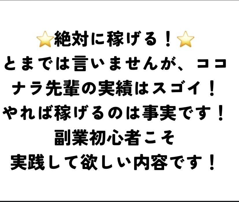 副業初心者でも簡単にできるノウハウ教えます 通常一万円→3000円で提供します。 イメージ7
