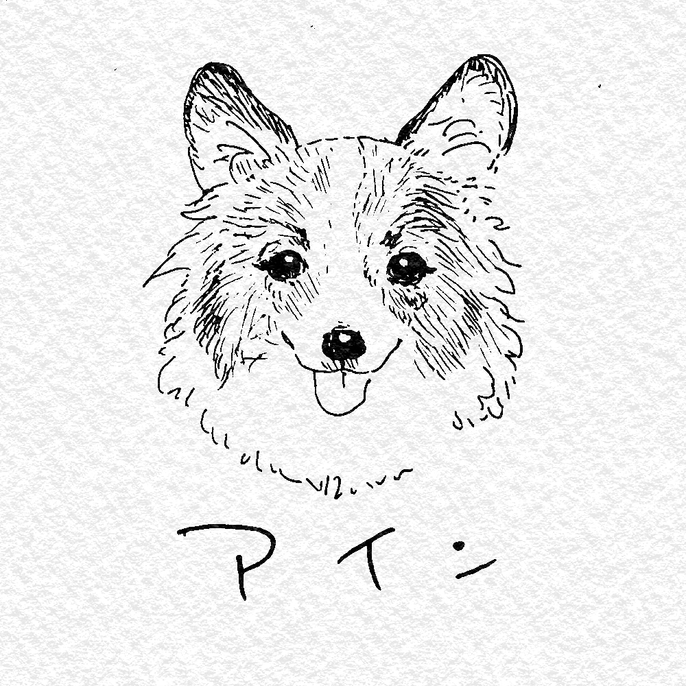 お写真からワンちゃんのモノクロ似顔絵描きます お二人までお値段そのまま！データのみのお渡しなので早い！ イメージ1