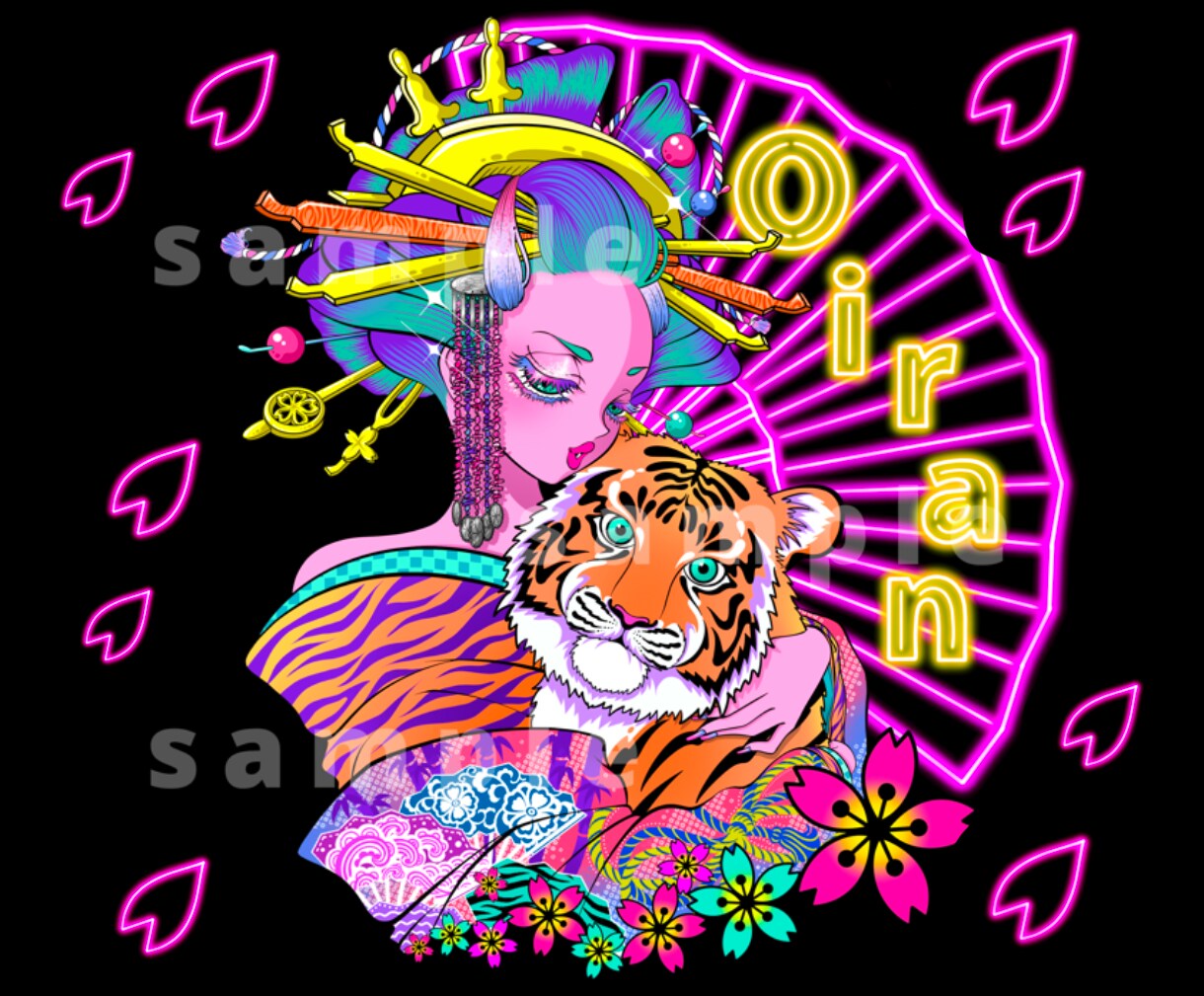 豪華絢爛な和の世界を描きます 伝統にポップを添えて。令和の艶を描く一枚です イメージ9