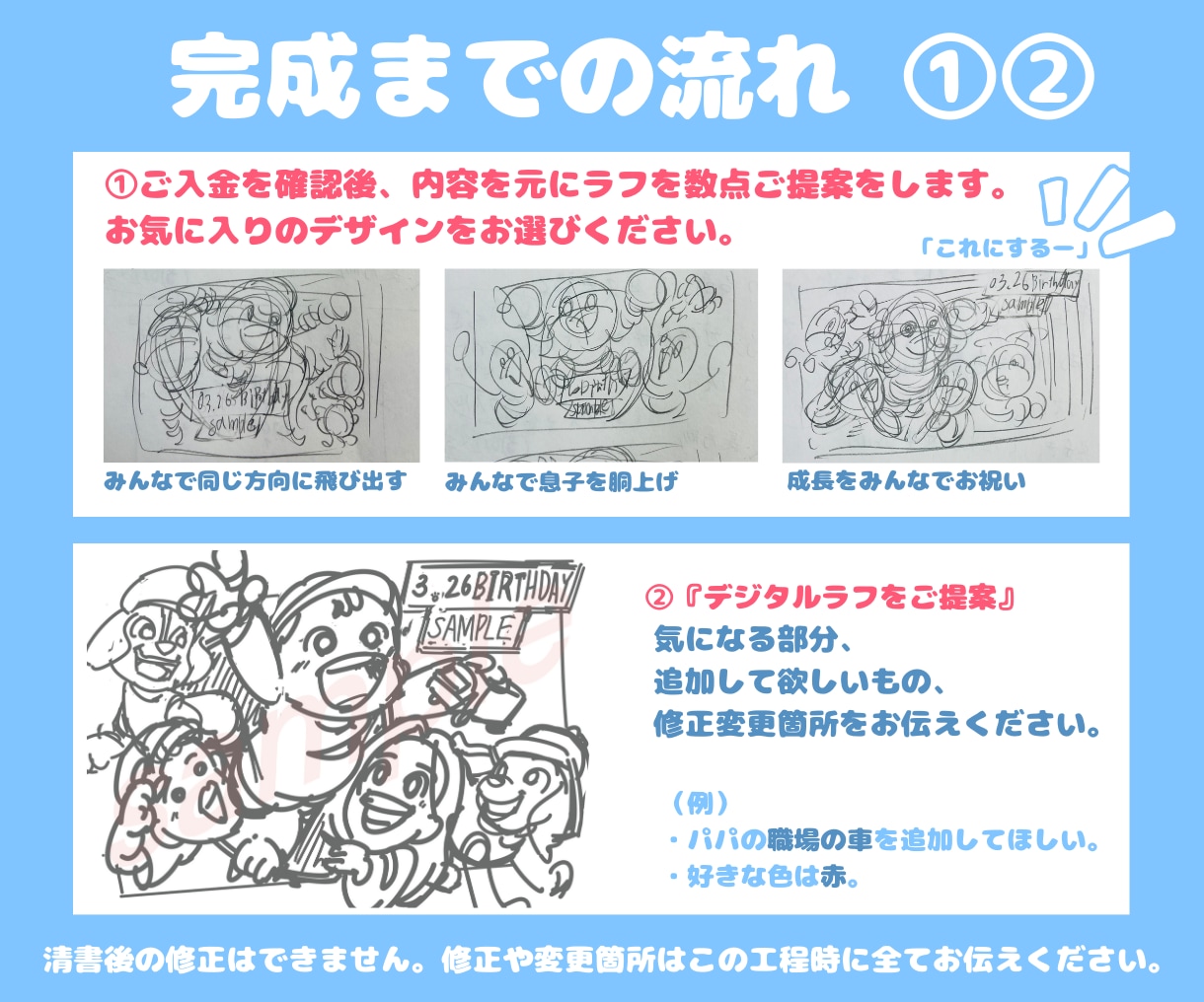誕生日プレゼントにいかが？似顔絵ボードお描きします お誕生日プレゼントにかわいい似顔絵ボートはいかがですか？ イメージ3
