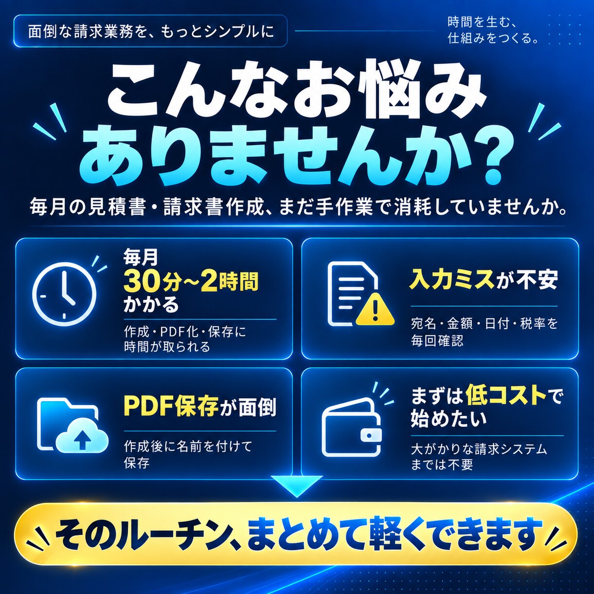 請求書・見積書のPDF作成を自動化します 入力からPDF保存までワンクリック！毎月の帳票作成をラクに イメージ2