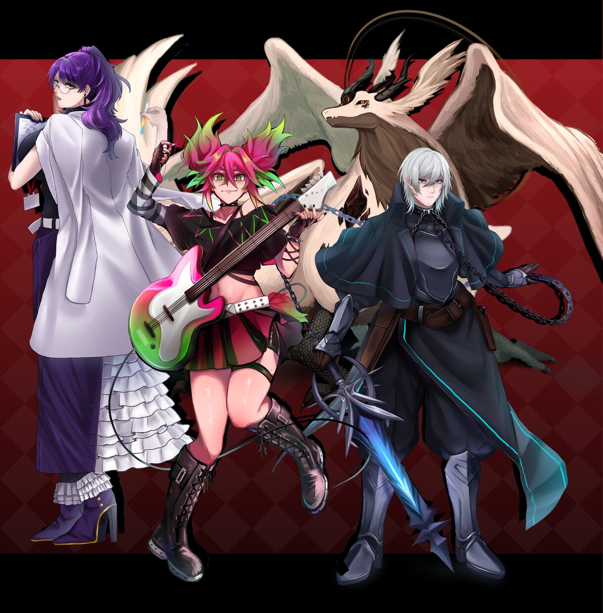 TRPG・創作の立ち絵イラスト制作致します 老若男女幅広く対応！ちょっぴり派手な立ち絵を制作致します。 イメージ4