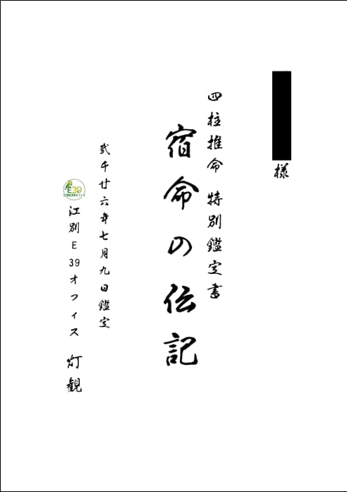 四柱推命で運気を鑑定し『宿命の伝記』を執筆します PDF20ページ超の本格鑑定／100歳までの運気年表を含む イメージ2