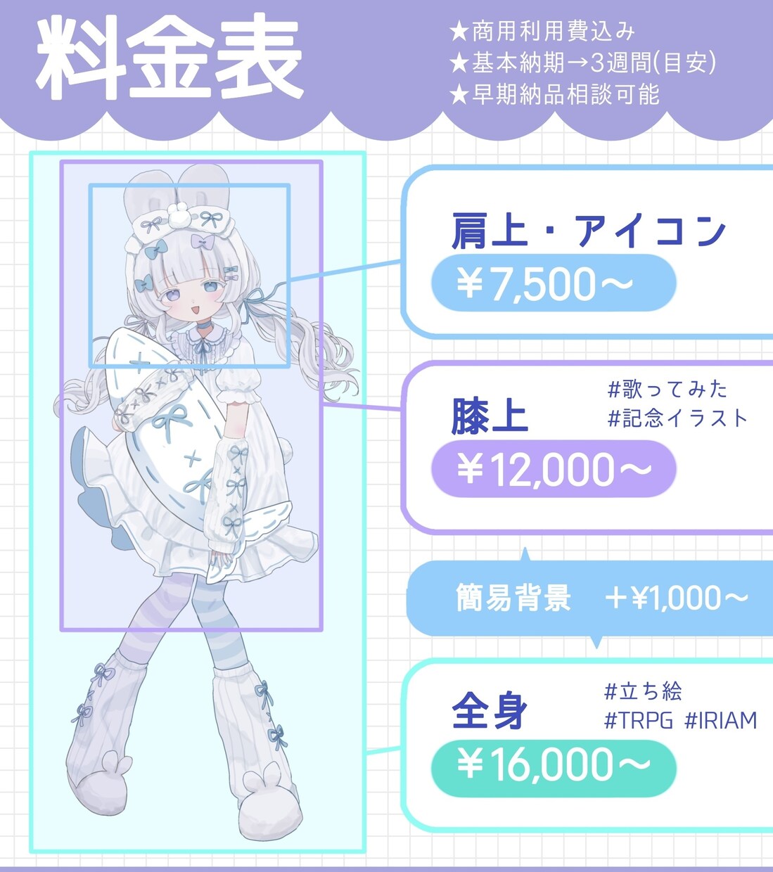商用利用込！ふんわり可愛いイラストを描きます ◎SNSアイコン/1枚絵/立ち絵/配信用/サムネイル 等 イメージ1