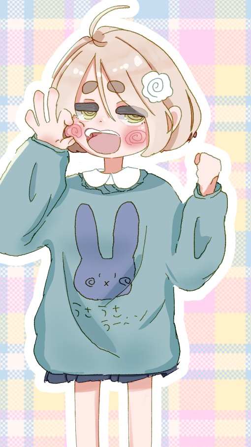 味のある絵柄でオリジナルイラスト描きます SNS・サムネイルなど！ジト目が可愛い！商用利用◎ イメージ1