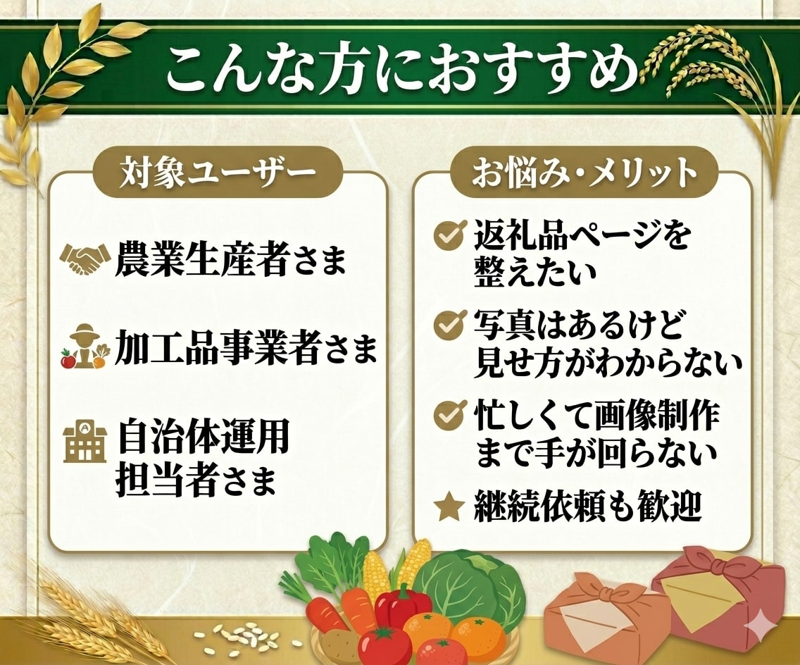 ふるさと納税で選ばれる返礼品画像を作ります 寄付者に魅力が伝わる画像を作ります イメージ5